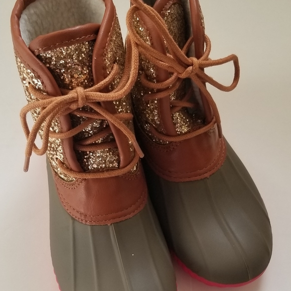 NWOB Kids glitter duck boots size 1 - Picture 2 of 7